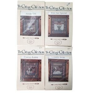 Lot of 4 Cross My Heart Inc Counted Cross Stitch Kits Cottage Collection 1987